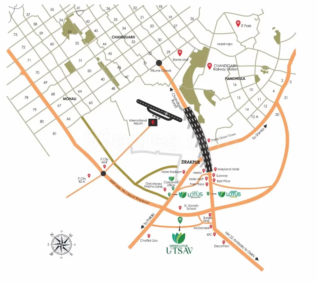  Green Lotus Utsav Location Map